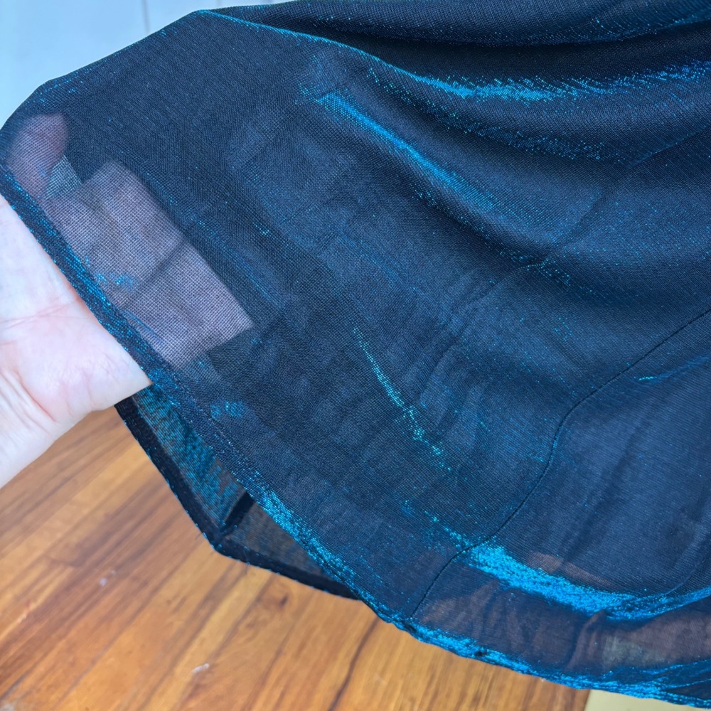 Formal‎ 90s Y2K Mesh Evening Dress Prom Iridescent Grunge Dark Romance Women S/M - Picture 8 of 16